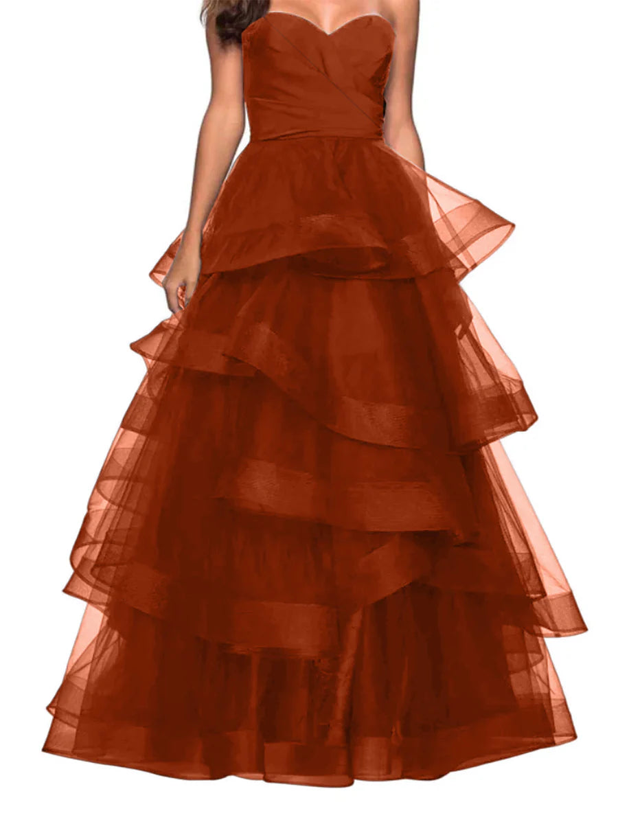 Vestido de fiesta con escote en forma de A y borde de loto