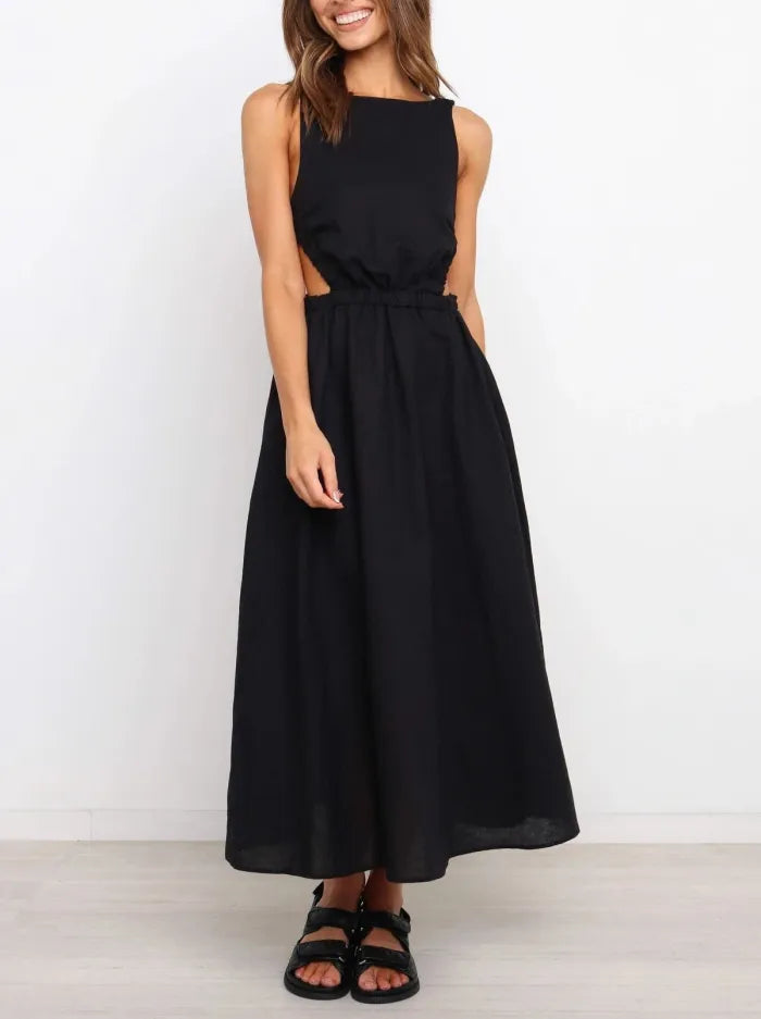 Vestido de fiesta de verano con espalda única y sexy.