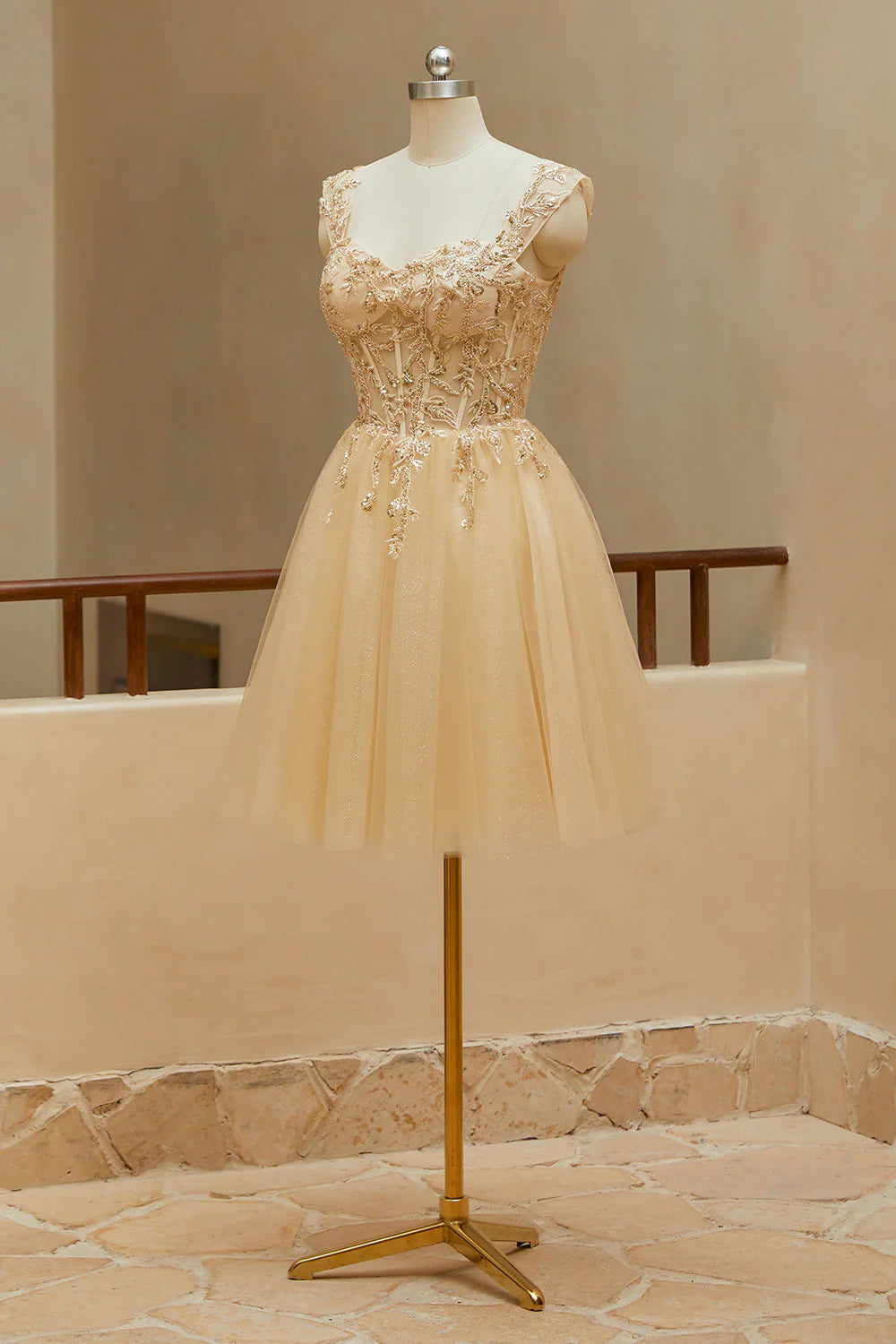 Sheep Sweetheart Shoulder Strap Sheep Sticker Beaded Homecoming Dress