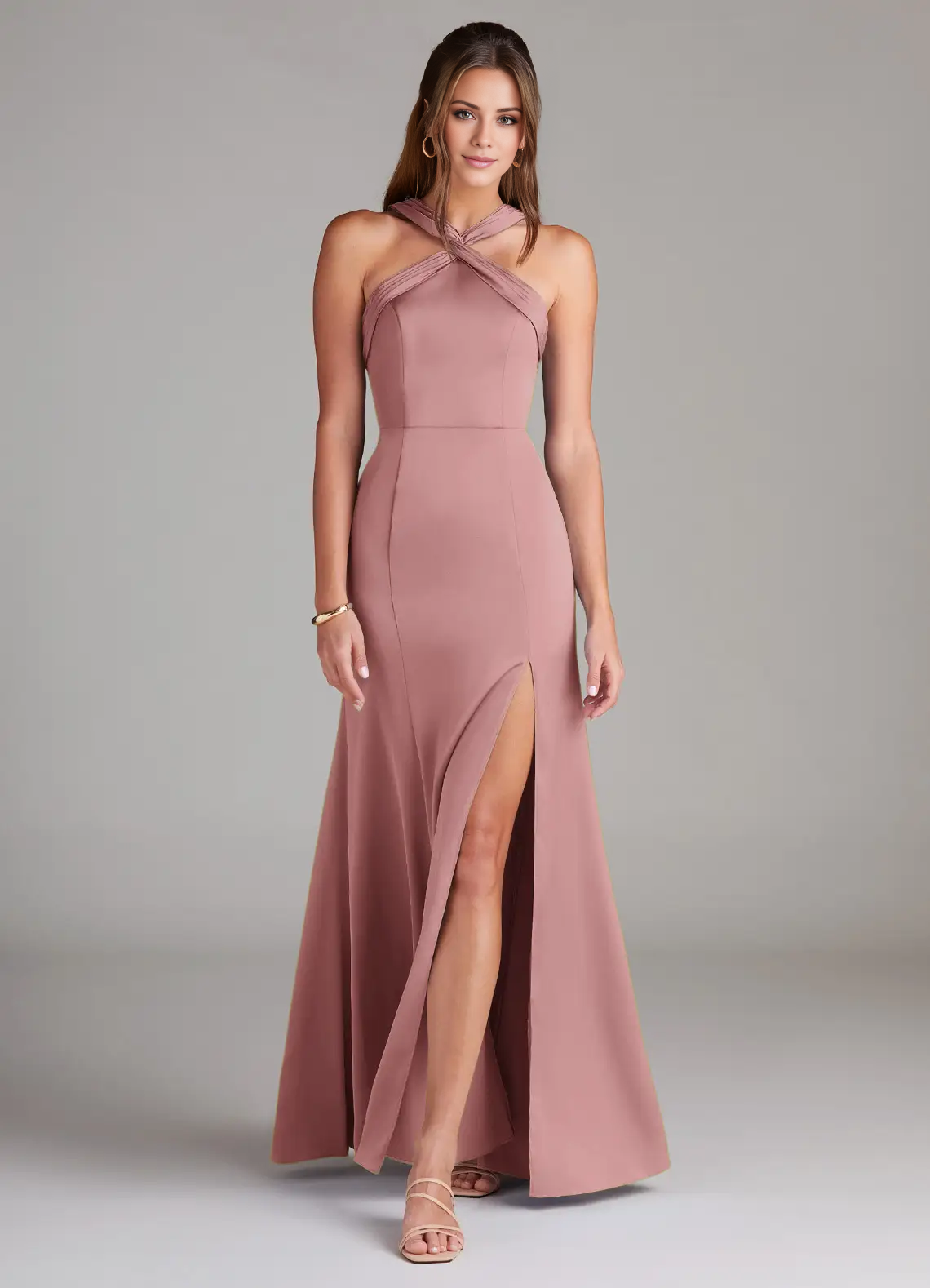 Abito da damigella d'onore in raso plissettato a trapezio - Abito Jimiss 