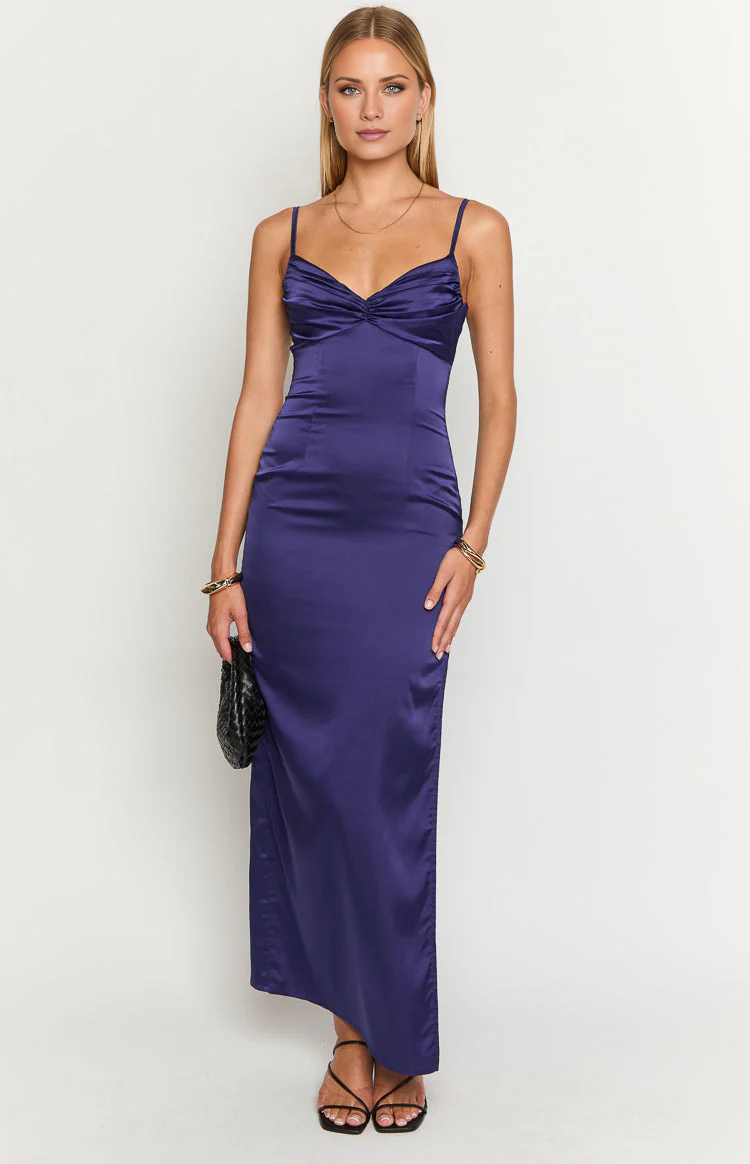 Teal Satin Sweetheart Floor-Length Evening Dress