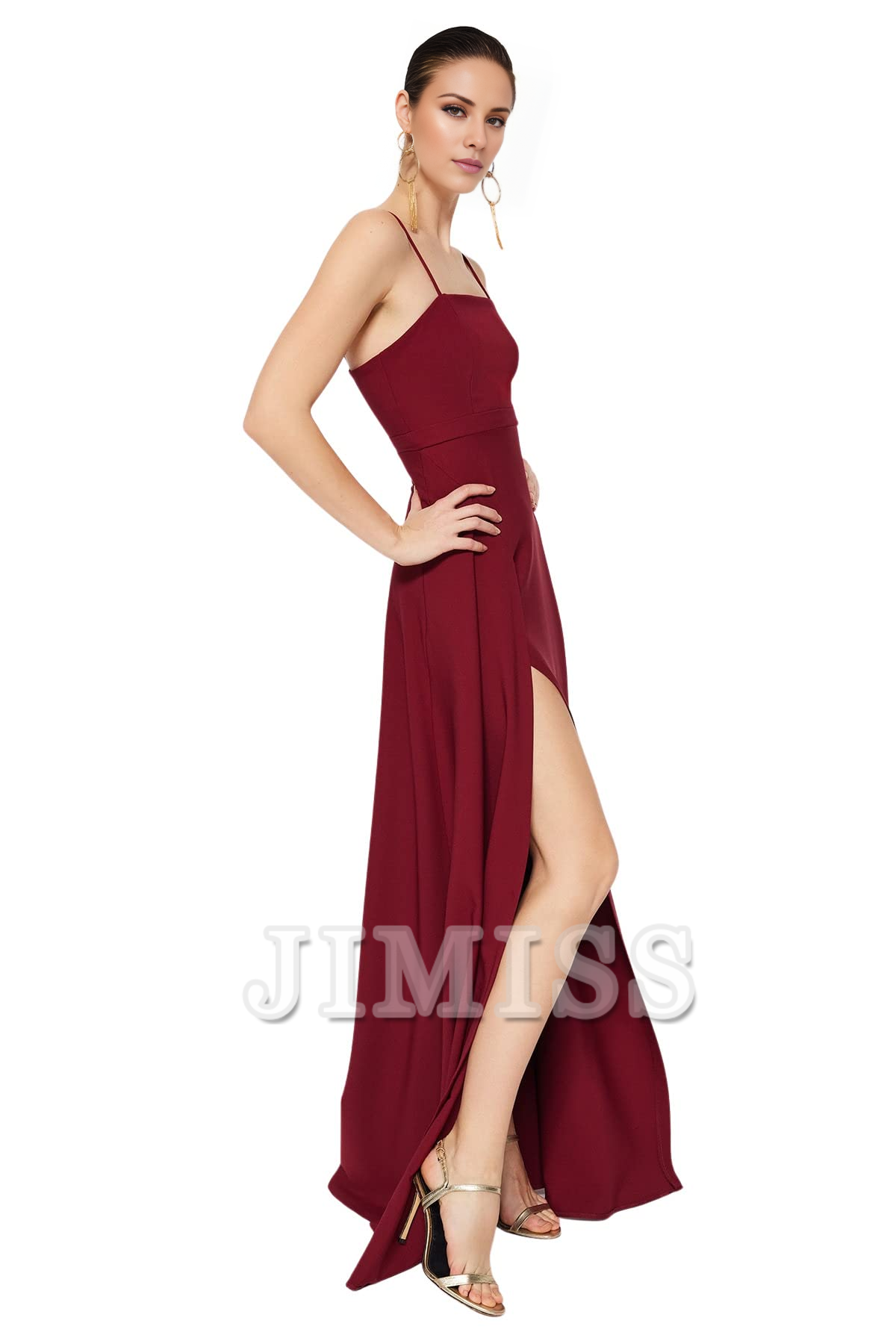 Vestido de noche con escote dividido y vestido de graduación, vestido de noche formal