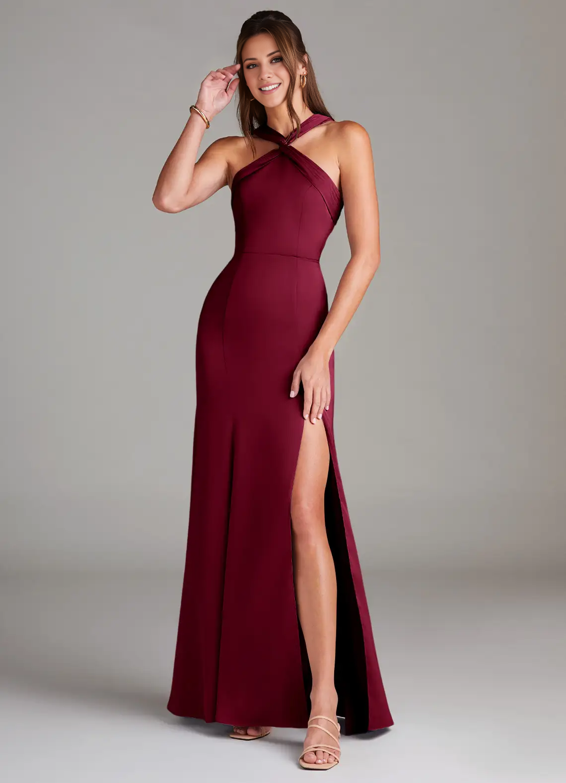 Abito da damigella d'onore in raso plissettato a trapezio - Abito Jimiss 