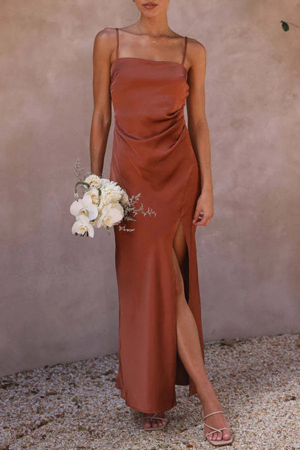 Liguero con abertura de color sólido sexy y elegante para vestir de noche.