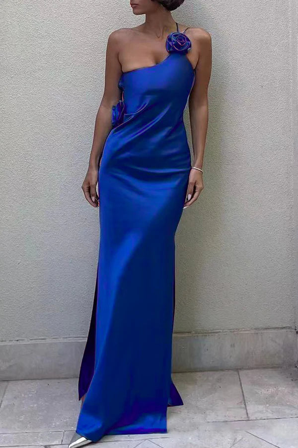 Sexy solid color stickers with slanted collar straps for evening dressing