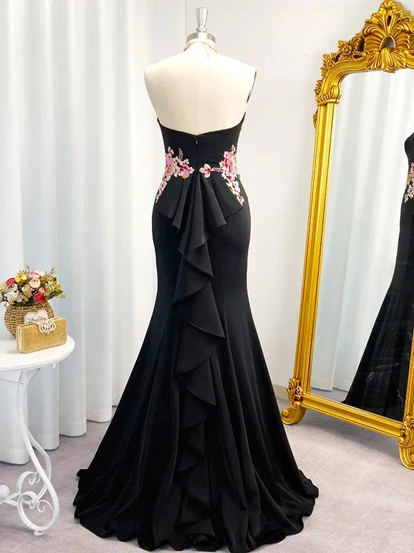 Elegant Mermaid Sweetheart Strapless Zipper Back Long Prom Dress