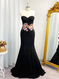 Elegant Mermaid Sweetheart Strapless Zipper Back Long Prom Dress