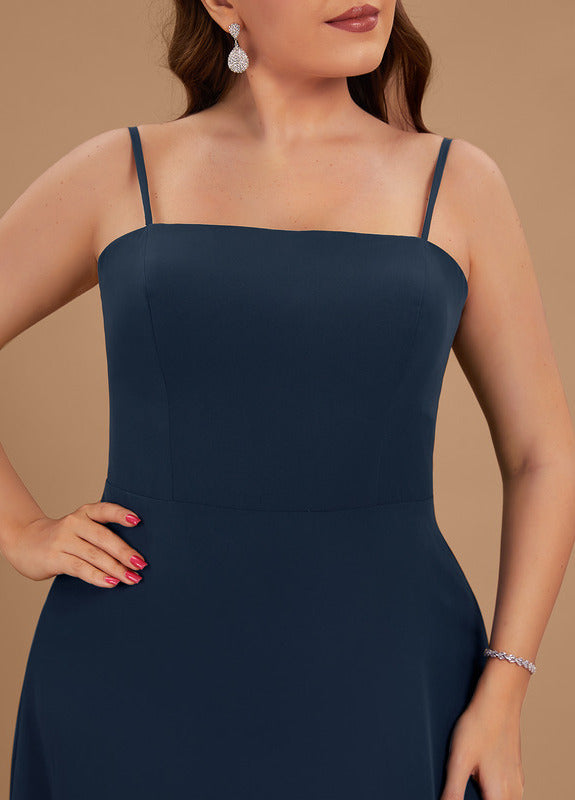 Abito da damigella d'onore in chiffon a trapezio, lungo fino al pavimento