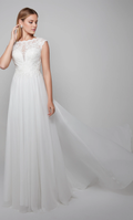 Elegant Ivory A-Line Floor-Length Gown for Bridesmaids & Formal Events