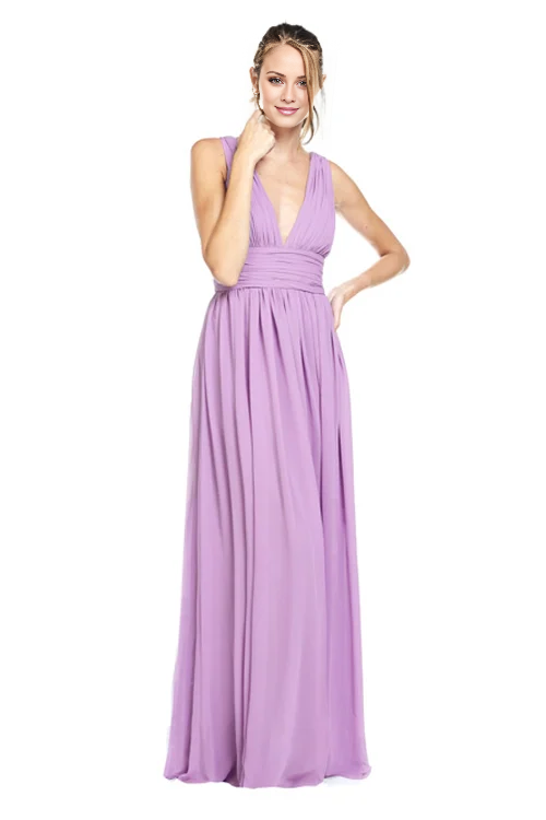 Vestido de fiesta Jimiss con escote en V profundo, sin mangas, sin espalda y largo hasta el suelo