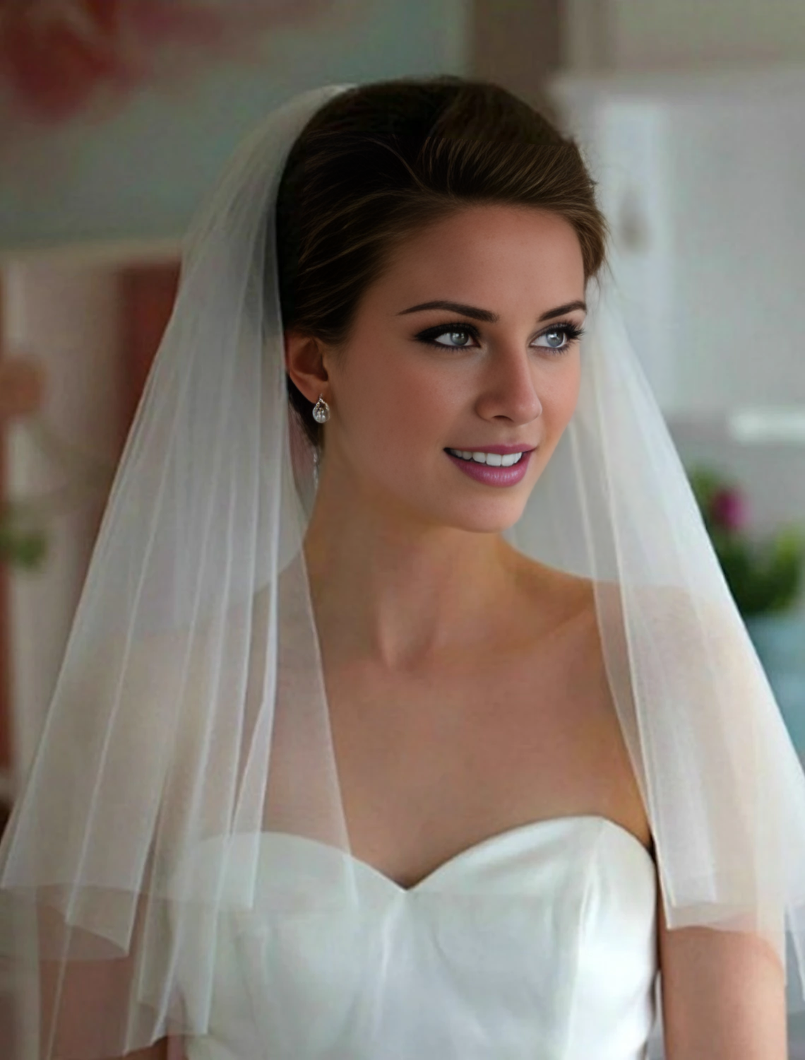 Jimiss - Vestido de novia de dos capas estilo minimalista/clásico con velo de hombro en color liso de 70 cm (27,56 pulgadas) transparente que deja una profunda impresión en 2025