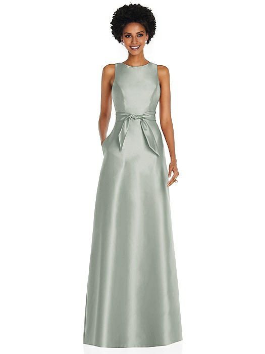 Vestido de fiesta Jimiss con escote barco, hombros descubiertos, sin mangas, espalda descubierta y largo hasta el suelo