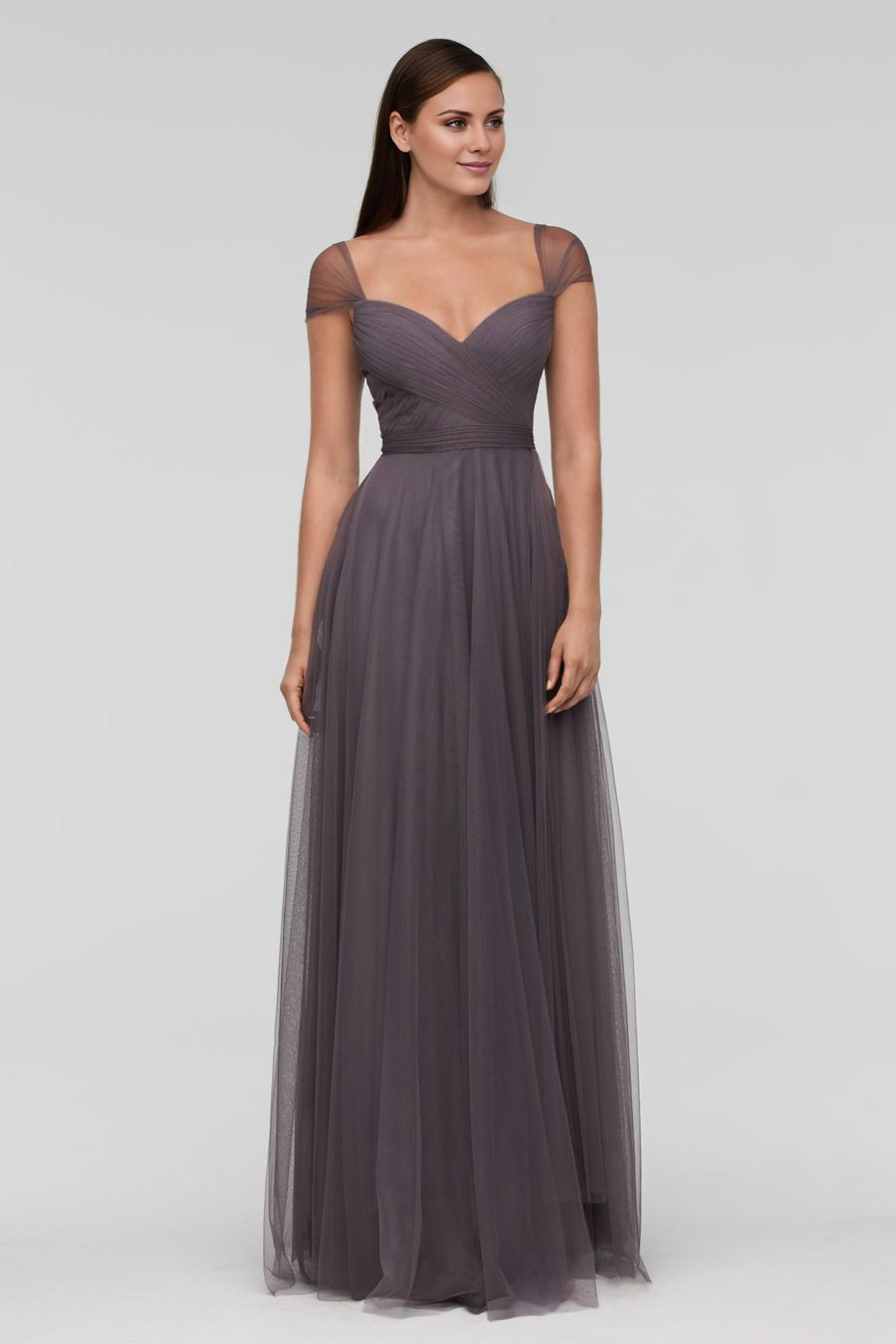 Vestido de noche Jimiss con escote en V, hombros descubiertos, sin mangas, espalda descubierta, transparente y largo hasta el suelo