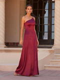 Vestido de fiesta Jimiss con escote asimétrico, hombros descubiertos, sin mangas, espalda descubierta y largo hasta el suelo