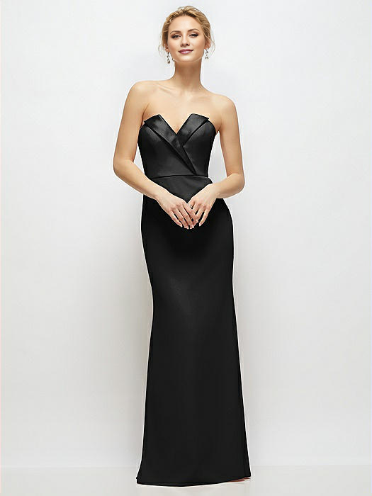 Vestido de fiesta Jimiss con hombros descubiertos, sin mangas, sin tirantes, sin espalda y largo hasta el suelo