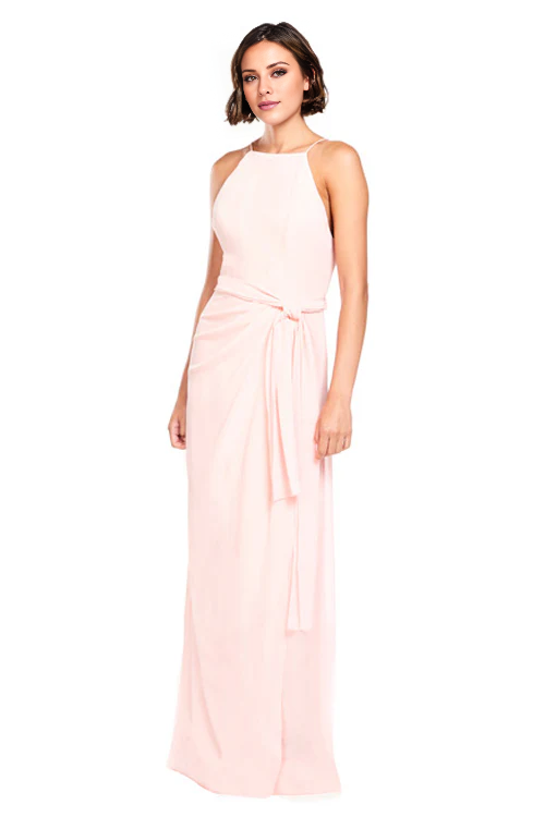 Vestido de fiesta Jimiss con escote halter, hombros descubiertos, sin mangas, tirantes finos, espalda descubierta y largo hasta el suelo