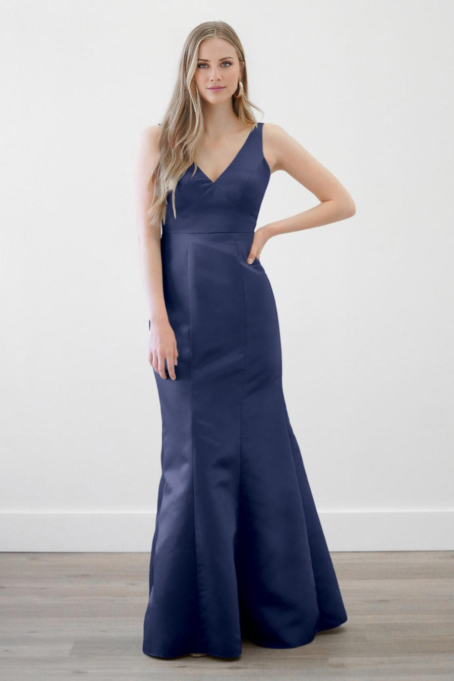 Vestido de noche Jimiss con escote en V, sin mangas, sin espalda y largo hasta el suelo