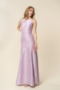 Vestido de fiesta Jimiss con escote barco, hombros descubiertos, sin mangas, espalda descubierta y largo hasta el suelo