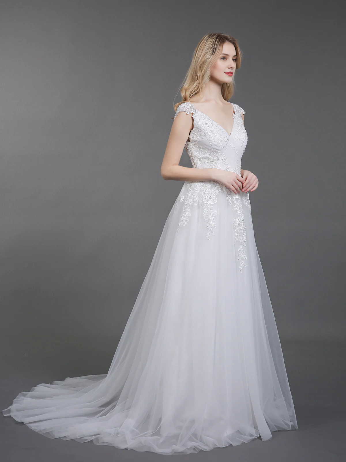 Vestido de novia transparente sin mangas y sin espalda