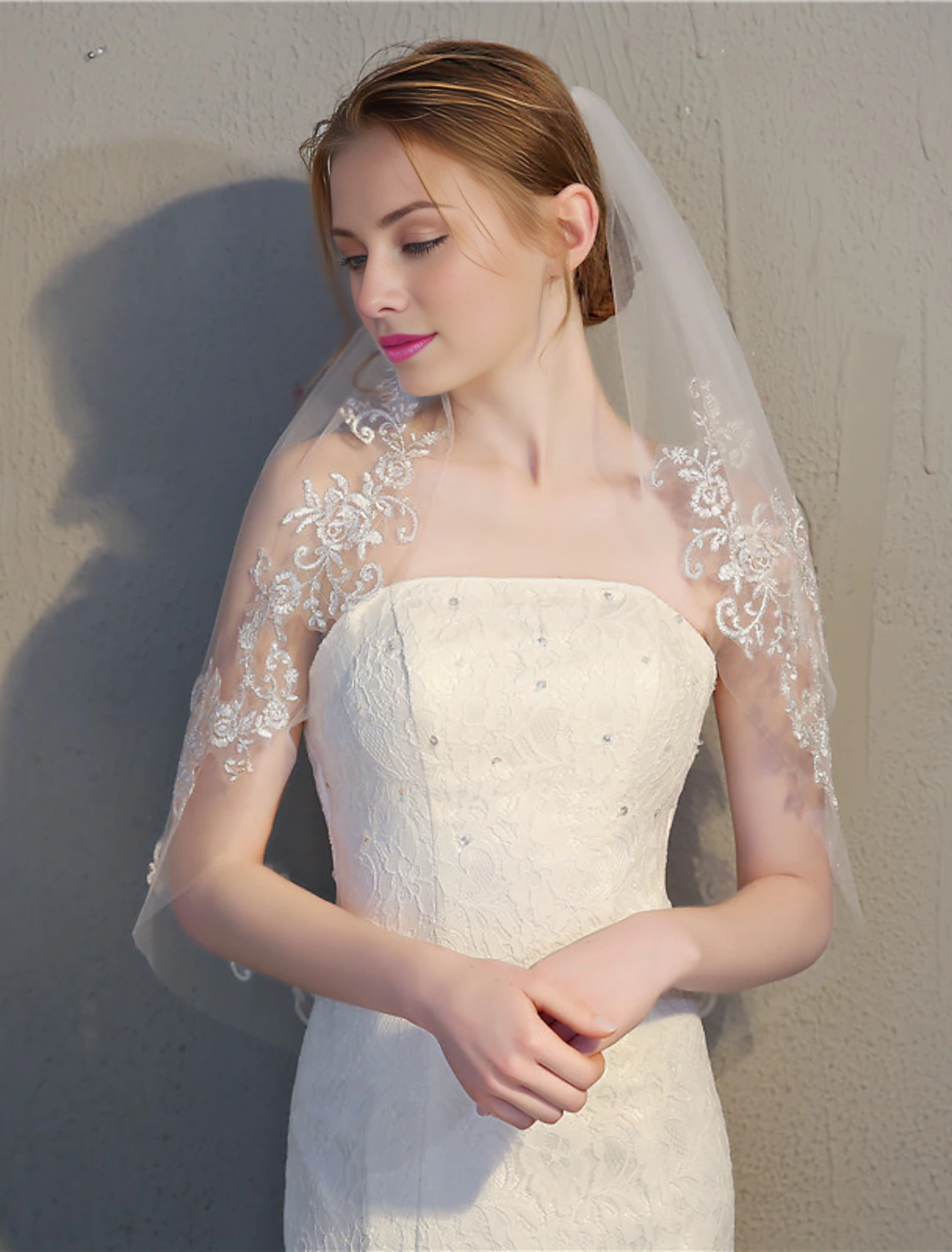 Ivory Lace Sheath/column Floor-Length Bridesmaid Dress