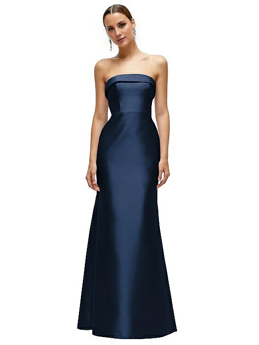 Vestido de fiesta Jimiss de corte sirena, con hombros descubiertos, sin mangas, sin tirantes, sin espalda y largo hasta el suelo