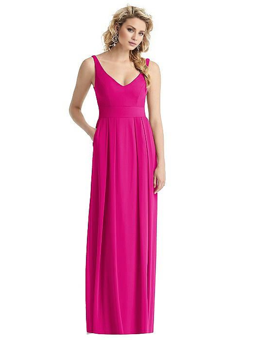 Vestido de fiesta Jimiss con escote en V, hombros descubiertos, sin mangas, espalda descubierta y largo hasta el suelo