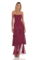 Vestido de fiesta Jimiss con escote corazón, tirantes finos, espalda descubierta y largo hasta el suelo
