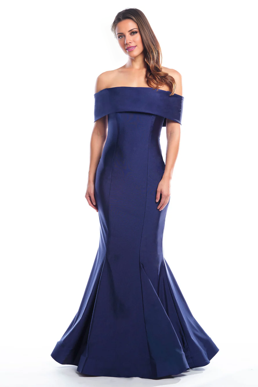 Vestido de fiesta Jimiss de corte sirena, con hombros descubiertos, sin mangas, espalda descubierta y largo hasta el suelo