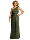 Vestido de fiesta Jimiss con escote asimétrico, hombros descubiertos, sin mangas, espalda descubierta y largo hasta el suelo