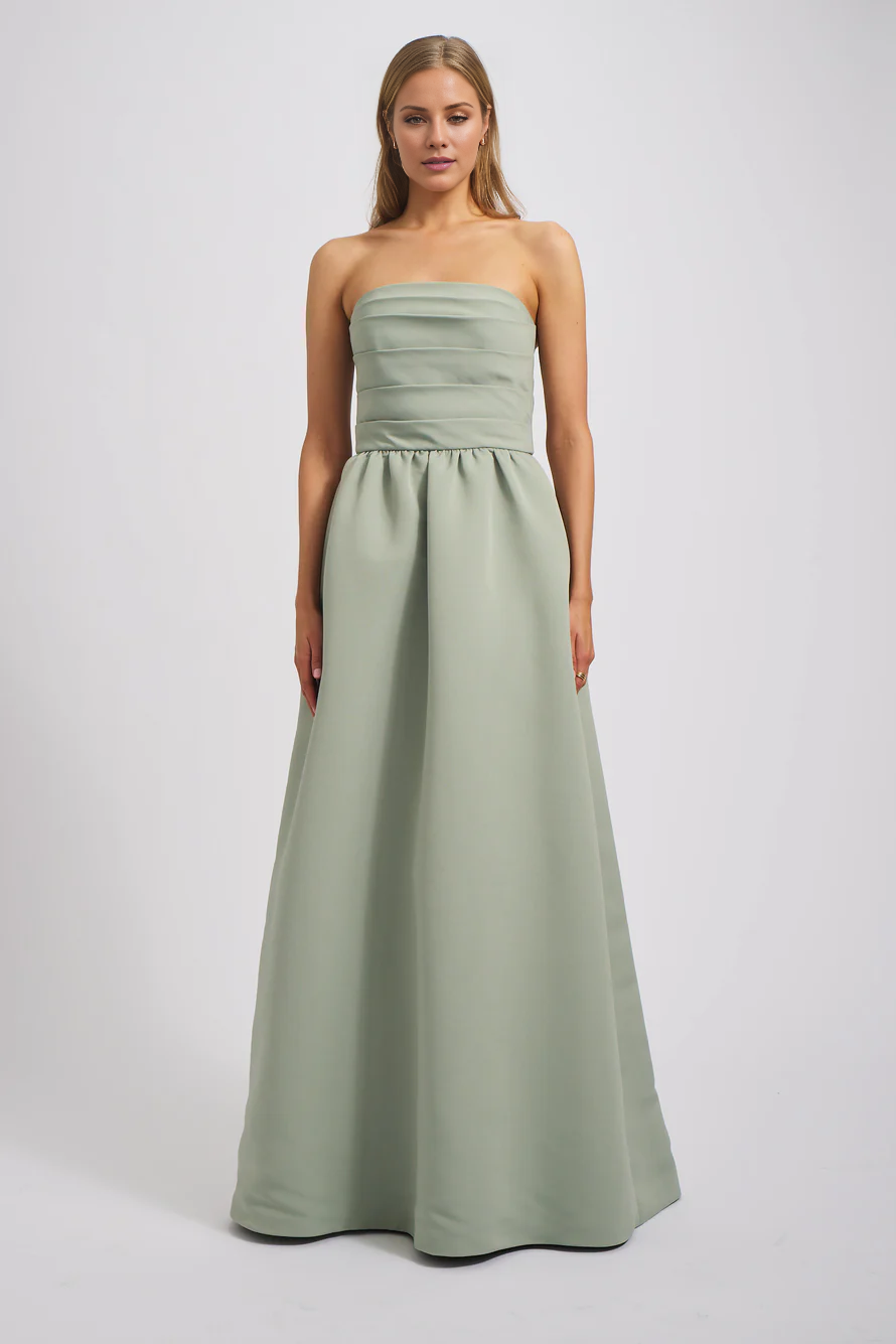 Vestido de fiesta Jimiss con hombros descubiertos, sin mangas, sin tirantes, sin espalda y largo hasta el suelo