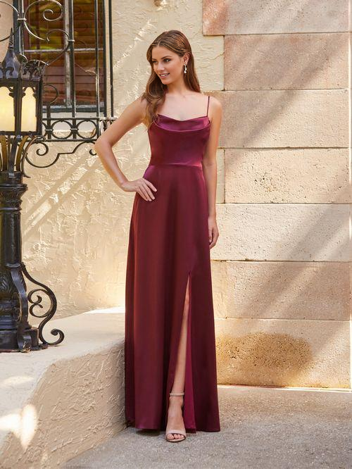 Vestido de fiesta Jimiss con escote cuadrado, hombros descubiertos, sin mangas, tirantes finos, espalda abierta, abertura y largo hasta el suelo