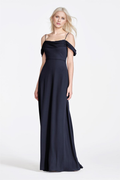 Vestido de noche Jimiss con hombros descubiertos, sin mangas, con tirantes finos, sin espalda y largo hasta el suelo