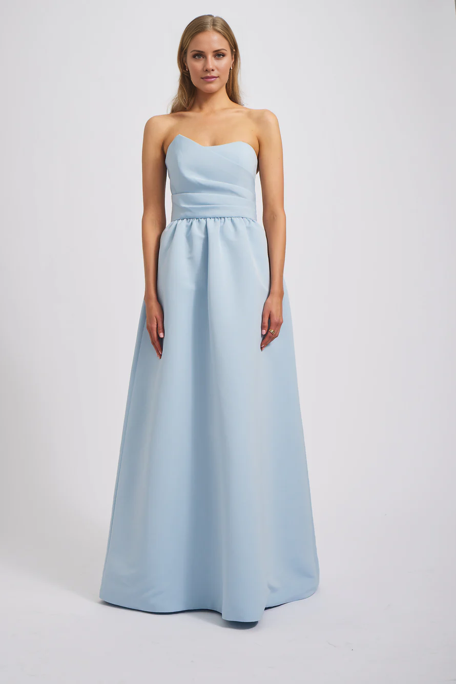 Vestido de fiesta Jimiss con escote asimétrico, hombros descubiertos, sin mangas, sin tirantes, sin espalda y largo hasta el suelo