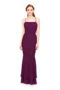 Vestido de fiesta Jimiss con escote cuadrado, hombros descubiertos, sin mangas, tirantes finos, espalda descubierta y largo hasta el suelo