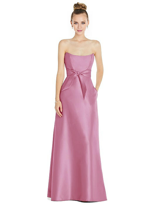 Vestido de fiesta Jimiss con hombros descubiertos, sin mangas, sin tirantes, sin espalda y largo hasta el suelo