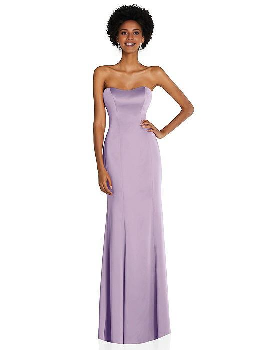 Vestido de fiesta Jimiss con hombros descubiertos, sin mangas, sin tirantes, sin espalda y largo hasta el suelo