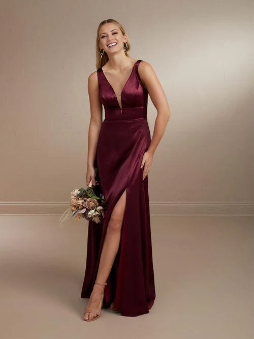 Vestido de fiesta Jimiss con escote en V profundo, hombros descubiertos, sin mangas, espalda descubierta, abertura y largo hasta el suelo