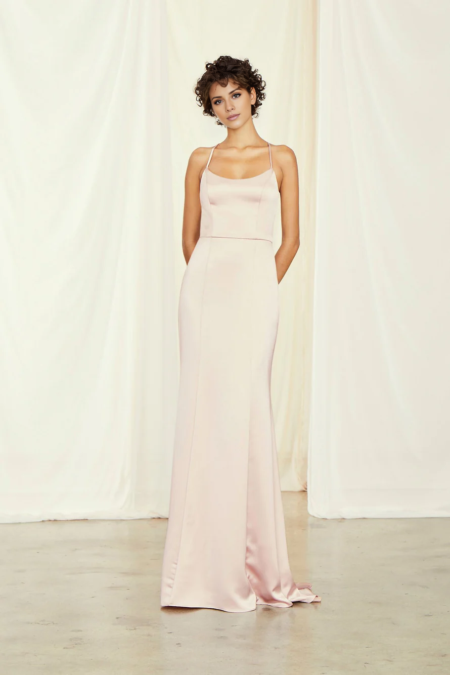 Vestido de fiesta Jimiss con escote cuadrado, hombros descubiertos, sin mangas, tirantes finos, espalda descubierta y largo hasta el suelo