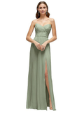 Vestido de fiesta Jimiss con escote corazón, hombros descubiertos, sin mangas, espalda descubierta, abertura lateral y largo hasta el suelo
