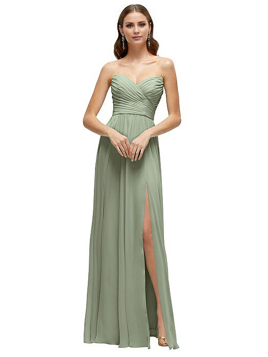 Vestido de fiesta Jimiss con escote corazón, hombros descubiertos, sin mangas, espalda descubierta, abertura lateral y largo hasta el suelo