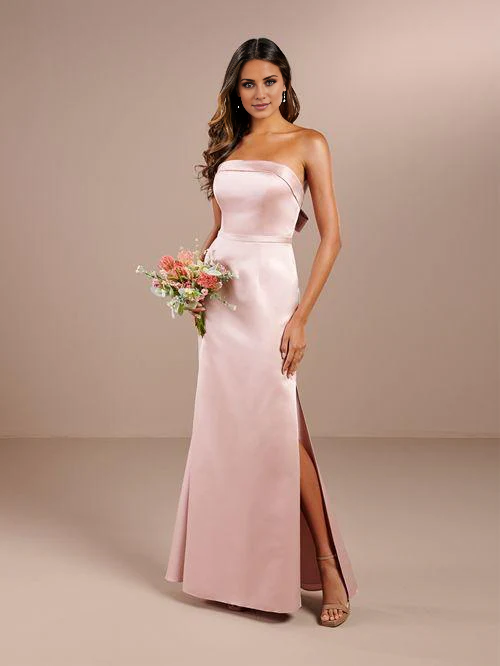 Vestido de noche Jimiss con hombros descubiertos, sin mangas, sin tirantes, sin espalda y largo hasta el suelo