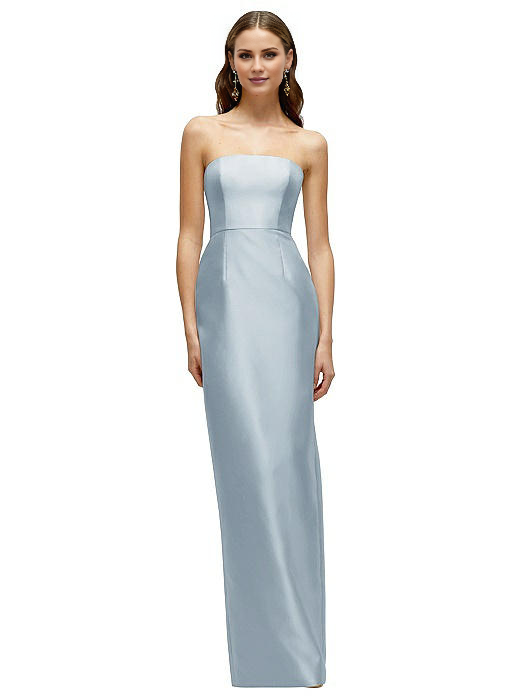 Vestido de fiesta Jimiss con hombros descubiertos, cuello, sin mangas, sin tirantes, espalda descubierta, abertura y largo hasta el suelo