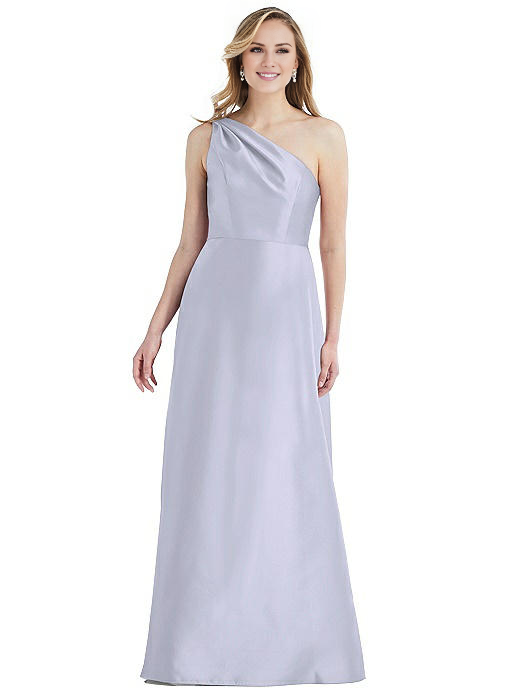 Vestido de fiesta Jimiss con escote asimétrico, hombros descubiertos, sin mangas, espalda descubierta y largo hasta el suelo
