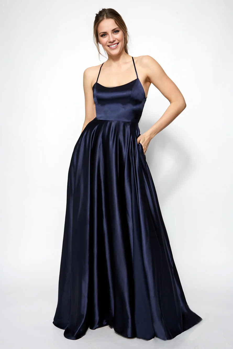 Vestido de fiesta Jimiss con escote cuadrado, hombros descubiertos, sin mangas, tirantes finos, espalda descubierta y largo hasta el suelo