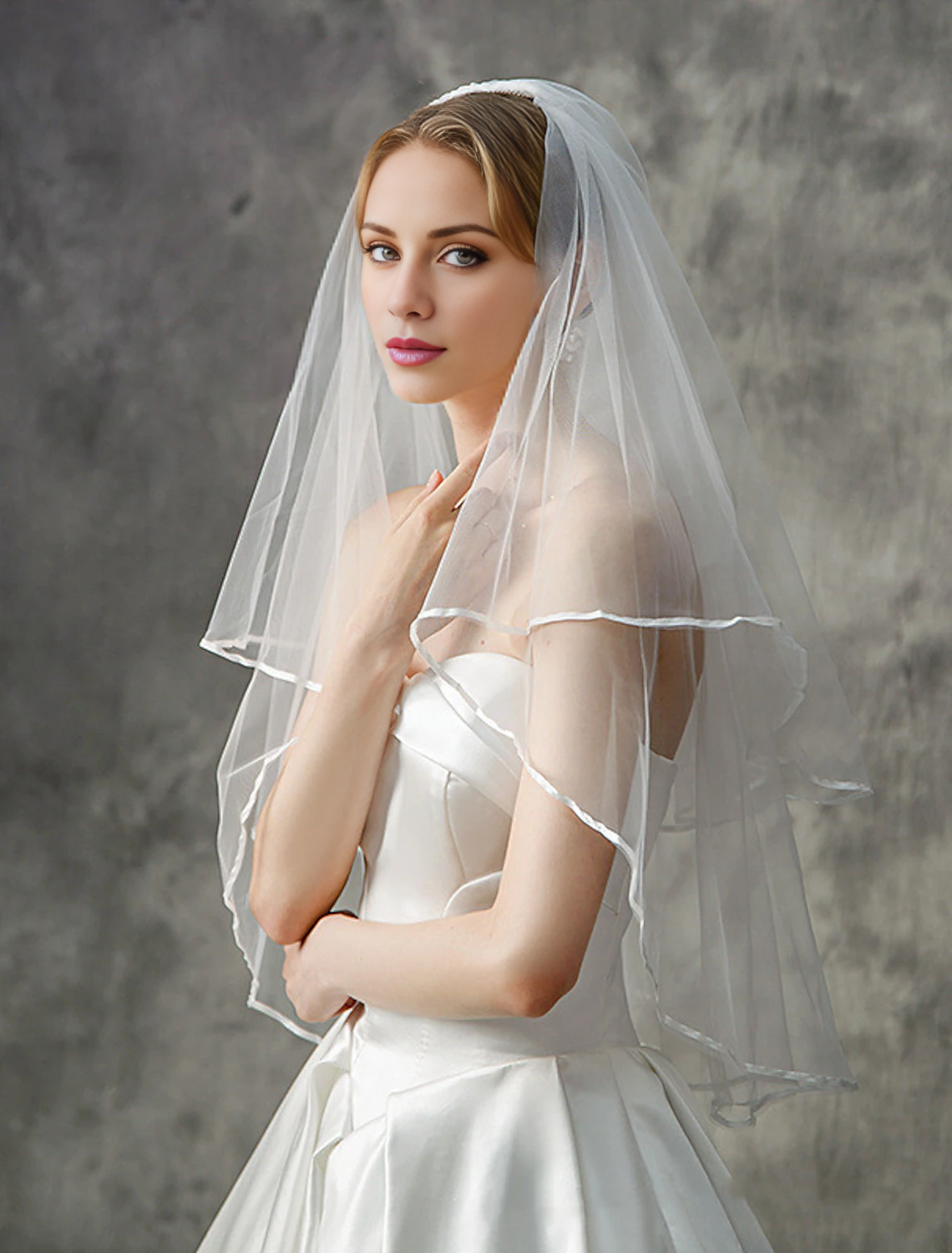 Ivory Satin A-Line Strapless Floor-Length Evening Dress