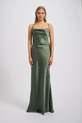 Vestido de fiesta Jimiss con escote cuadrado, sin mangas, tirantes finos, sin espalda y largo hasta el suelo