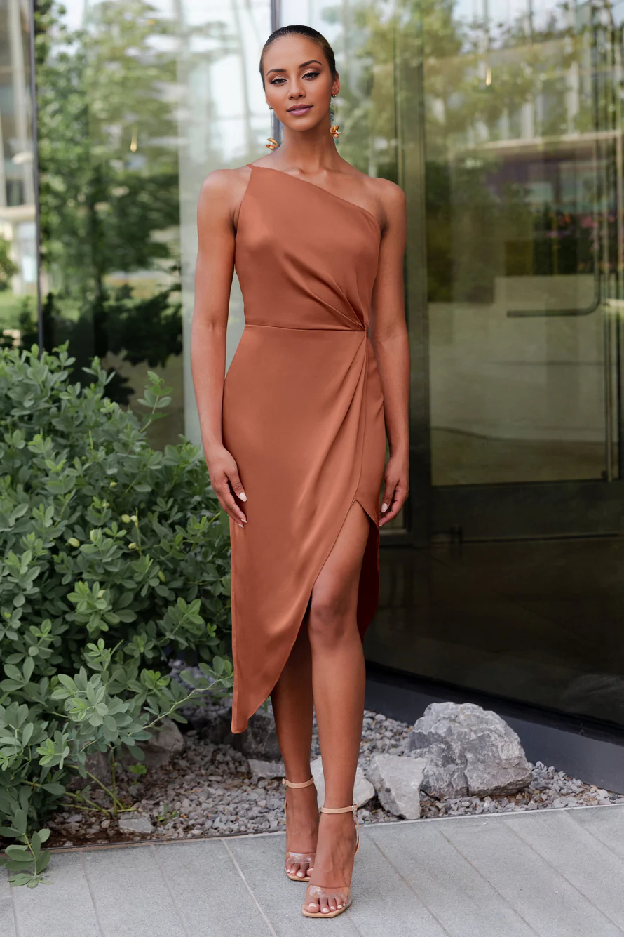 Vestido de fiesta largo Jimiss con escote asimétrico, hombros descubiertos, sin mangas y espalda descubierta