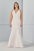 Vestido de fiesta Jimiss con cuello en V, hombros descubiertos, sin mangas, espalda descubierta y largo hasta el suelo