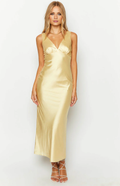 Vestido de fiesta Jimiss con cuello en V, hombros descubiertos, sin mangas, espalda descubierta y largo hasta el suelo