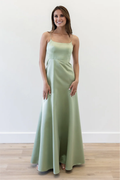 Vestido de fiesta Jimiss con escote cuadrado, hombros descubiertos, sin mangas, espalda descubierta y largo hasta el suelo